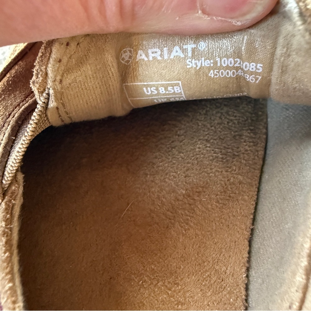 Ariat Tan Suede Cruiser Horse Embroidered Moccasins 8.5 Coastal Cowgirl Western - Picture 6 of 13